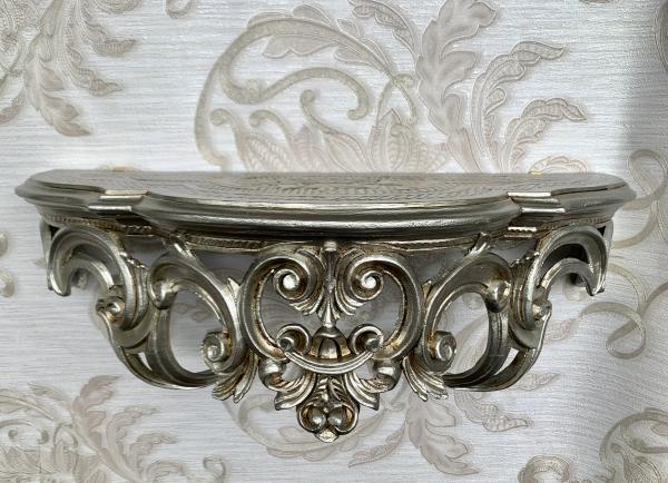 Wandkonsole Antiksilber BAROCK Spiegelkonsole 50x20x24 Antik ornament Wandablage Wanddeko Cp72-AS