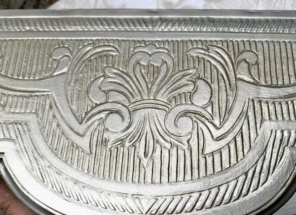 Wandkonsole Antiksilber BAROCK Spiegelkonsole 50x20x24 Antik ornament Wandablage Wanddeko Cp72-AS