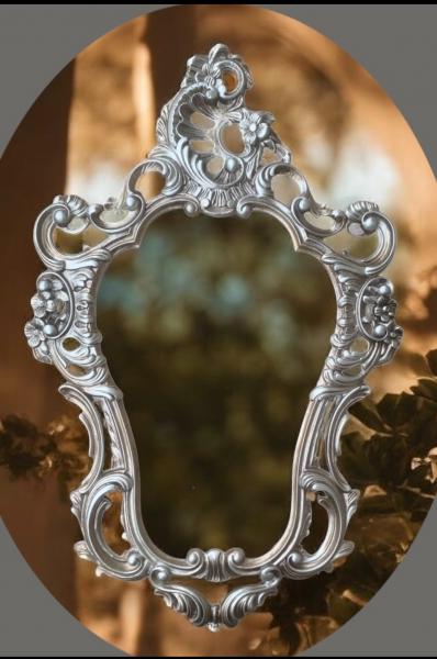 Barock Spiegel Wandspiegel Antik Silber 50x76cm Badspiegel Flurspiegel 3039