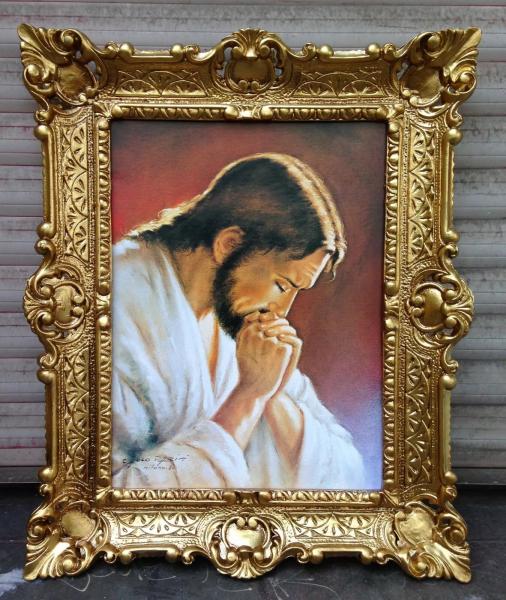 Gerahmte Gemälde Jesus Christus Religiösebilder 56x46cm Kunstdruckbild Wandbild Jesuspray