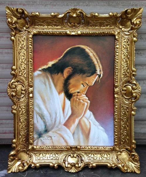 Gerahmte Gemälde Jesus Christus Religiösebilder 56x46cm Kunstdruckbild Wandbild Jesuspray