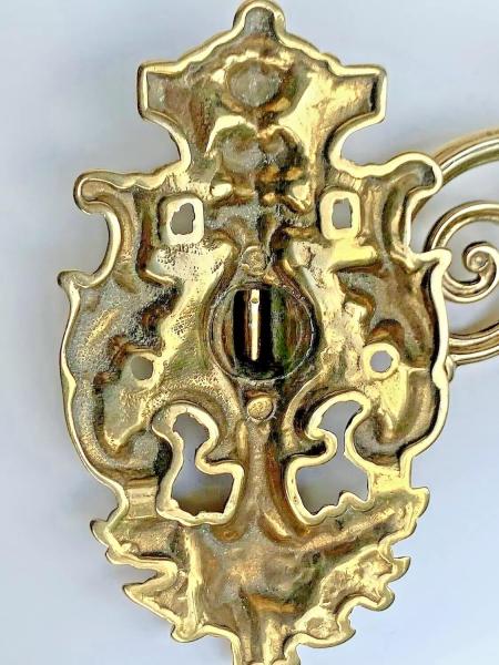 Wandkerzenhalter Barock Jugendstil Messing Gold 23cm Klavier- Wandleuchter SA221