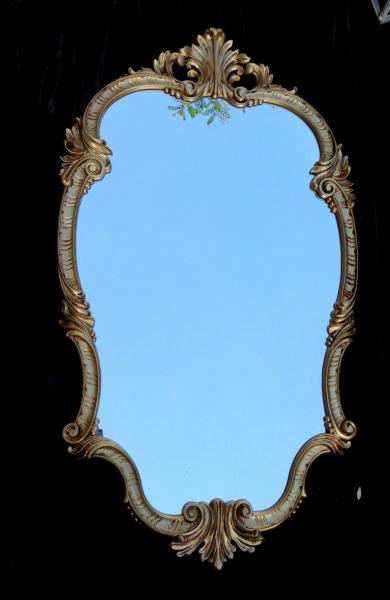 Wandspiegel Gold 99 x 55 cm Ovaler Spiegel BarockSpiegel Antik Flurspiegel Goldenerspiegel Rokoko