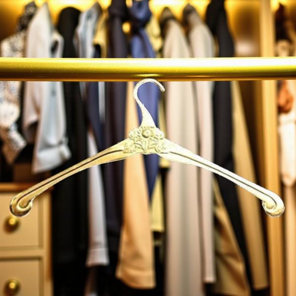 Messing Kleiderbügel Massiv hochpoliert Antik Garderobenbügel 41x22 Gold 80299
