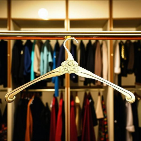 Messing Kleiderbügel Massiv hochpoliert Antik Garderobenbügel 41x22 Gold 80299