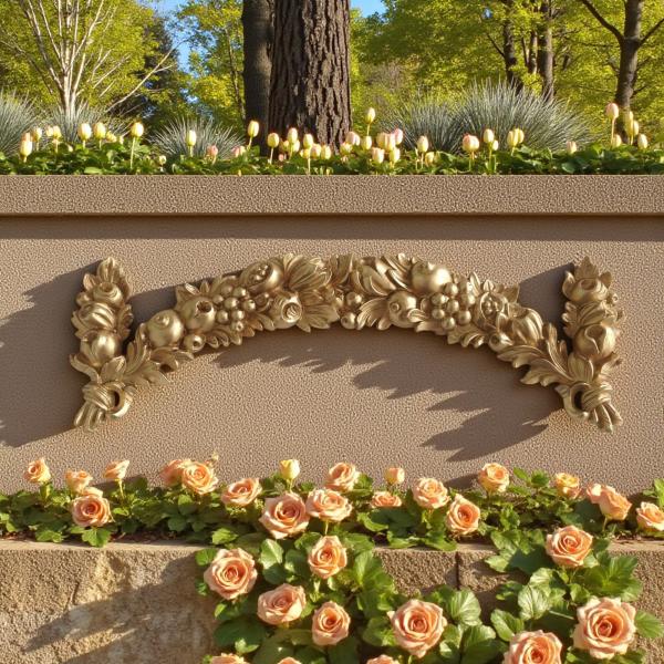 Wanddeko ,Wandrelief 60x19cm Antik in Barockstil, Gold, Wandbehang, Ornament, Türbogen , DEKO C1500G