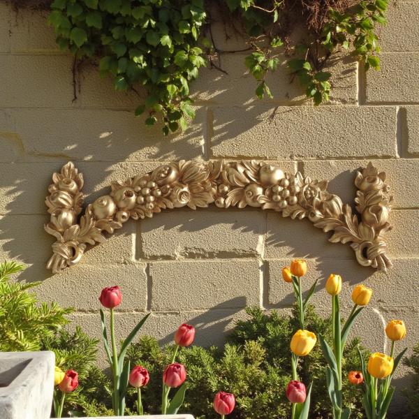 Wanddeko ,Wandrelief 60x19cm Antik in Barockstil, Gold, Wandbehang, Ornament, Türbogen , DEKO C1500G