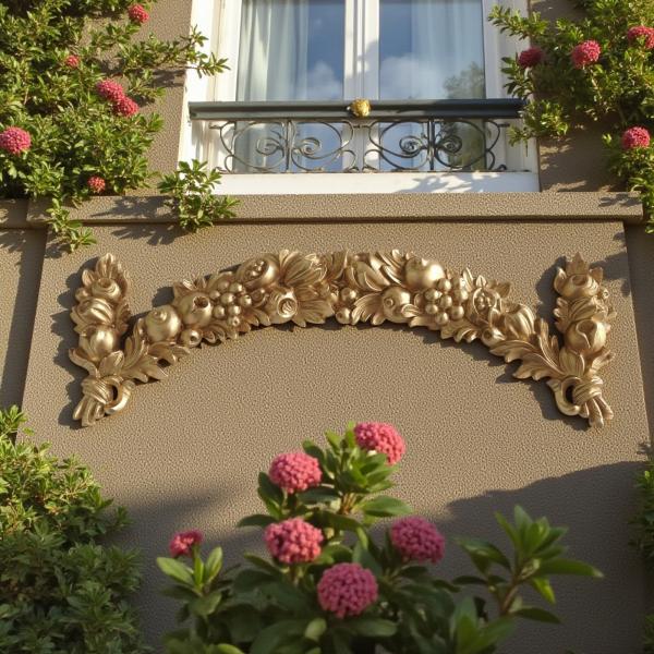 Wanddeko ,Wandrelief 60x19cm Antik in Barockstil, Gold, Wandbehang, Ornament, Türbogen , DEKO C1500G