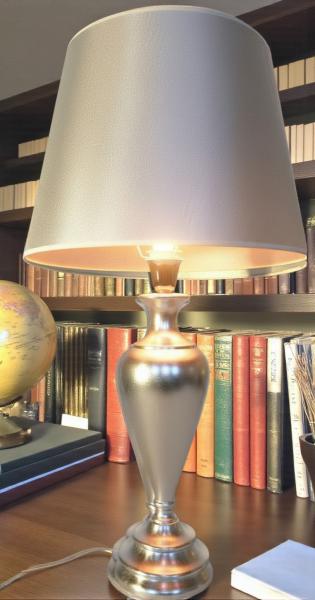 Tischleuchte lampe Kastanienholz Tischleuchte  Nachttischlampe , Tischlampe 73 cm Silber