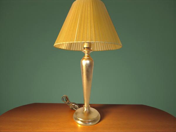 Tischleuchte , Nachttischlampe , Tischlampe  Gold / Senf Lampe Leuchte 54 cm