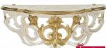 Wandboard Barock , Konsole, Wandkonsole, Weiß-Gold , BAROCK Spiegelkonsole 50x20x24 Antik ornament Cp72
