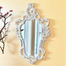 Barock Wandspiegel Weiß Oval–50x76cm-  Italienischer Spiegel im Rokoko Stil – Luxus Design aus Polyresin – Made in Italy  -3039W